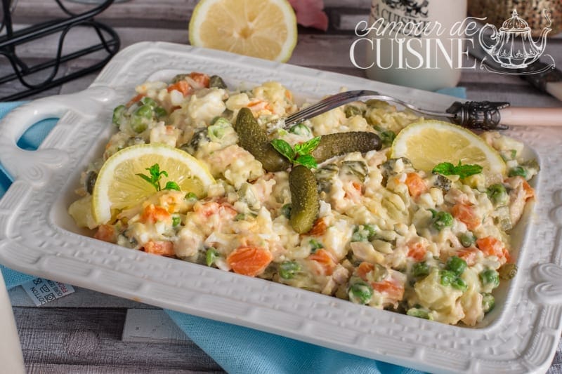 macédoine au poulet, salade composée facile