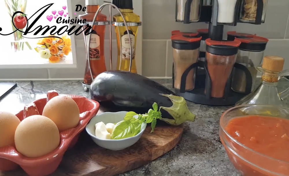 ingredients de la chakchouka aux aubergines