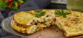 omelette aux poivrons et courgettes