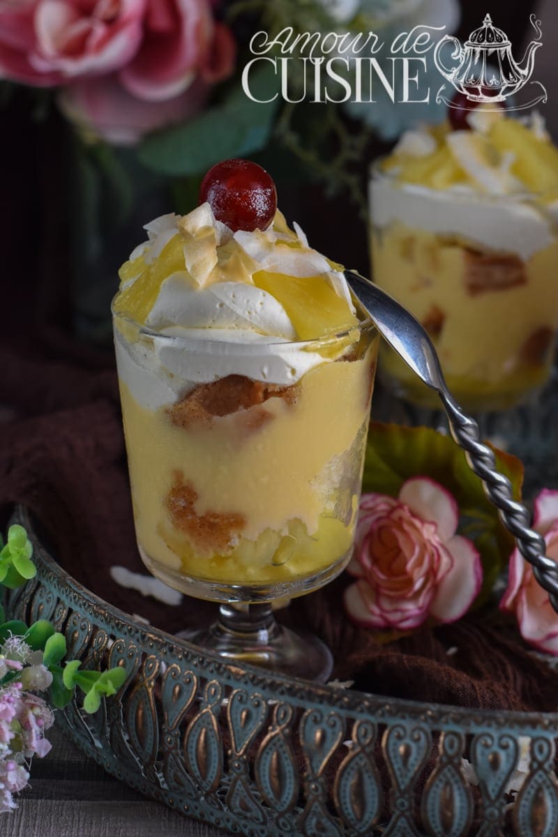 les pina colada trifles, verrines à l'ananas