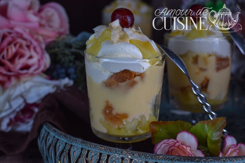 les pina colada trifles, verrines à l’ananas