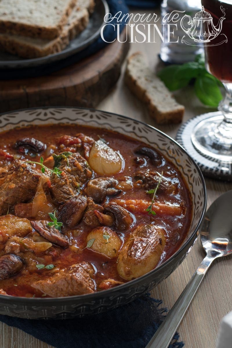 boeuf bourguignon sans alcool ou sans vin, boeuf bourguignon halal