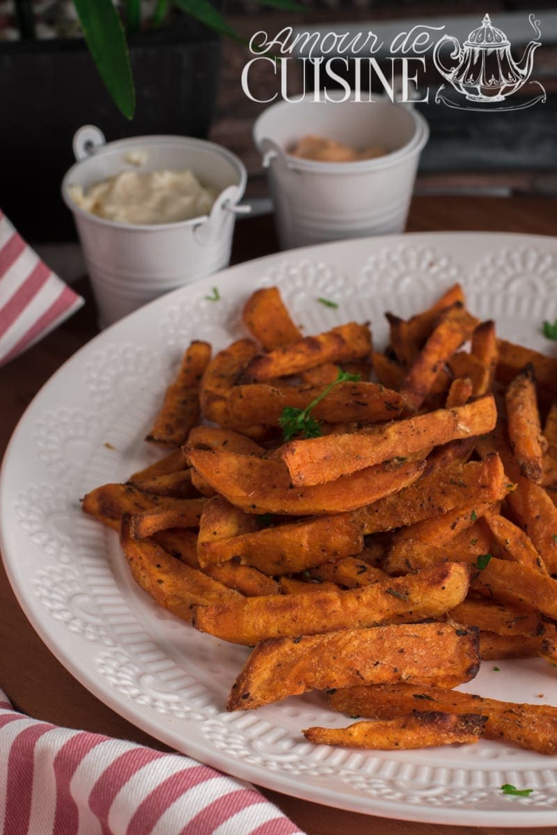 Recette frites de patate douce au four