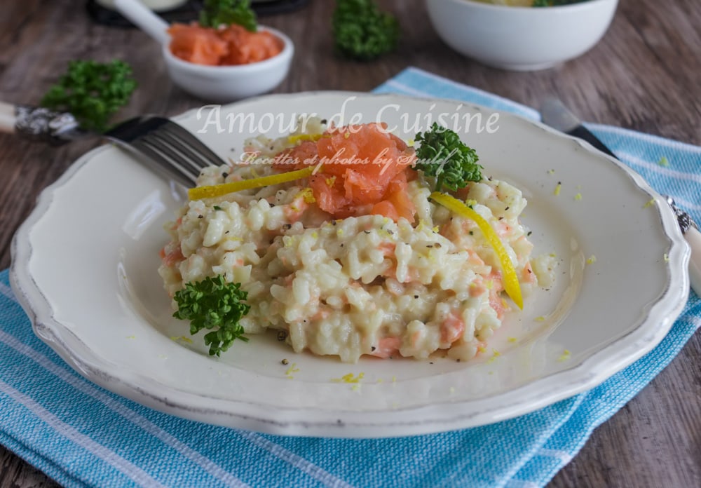 risotto facile au saumon fumé