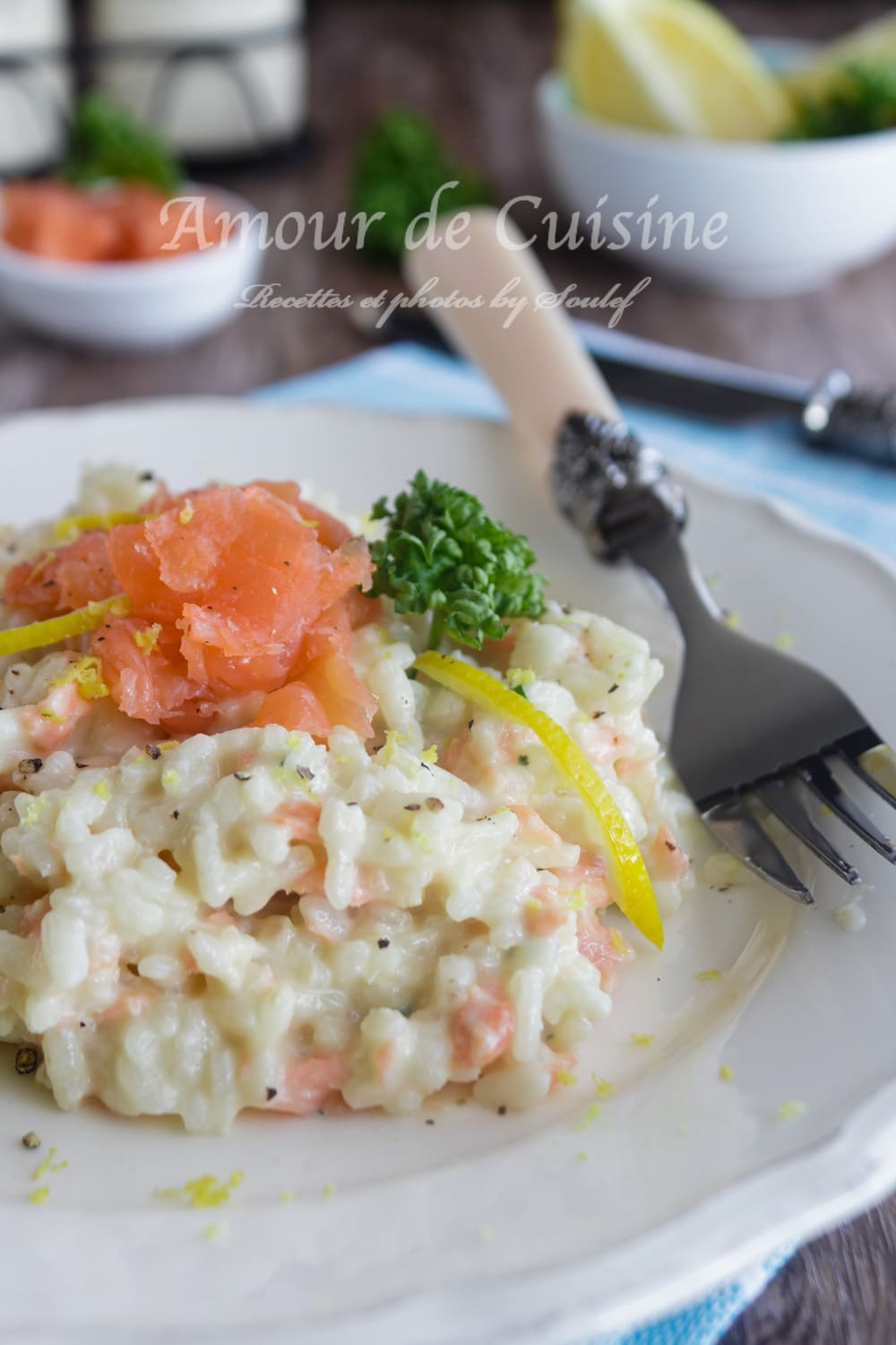 risotto au saumon fumé