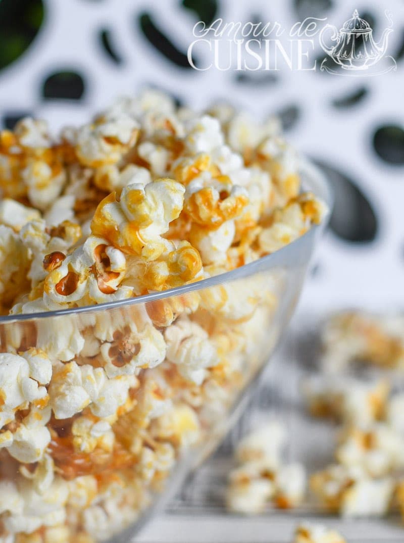 recette de pop corn au caramel, popcron caramel