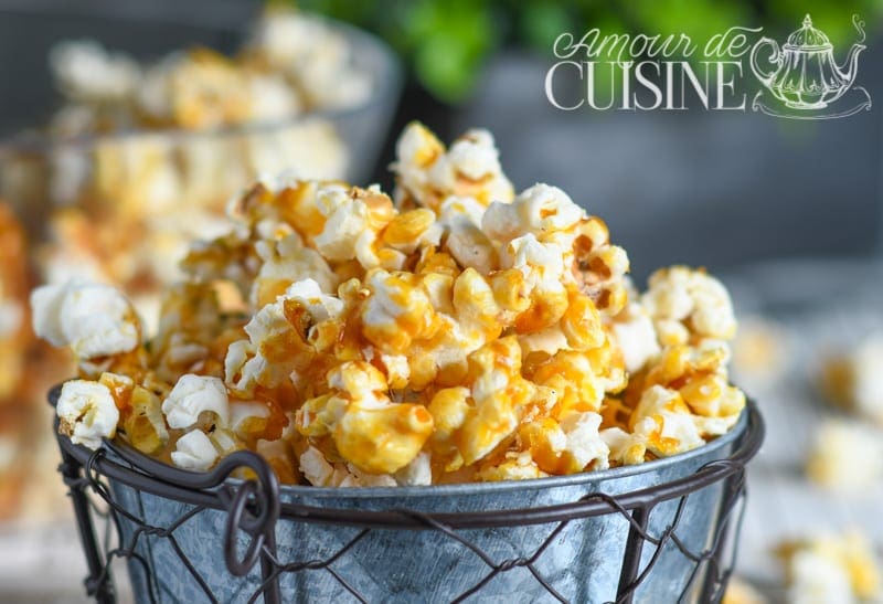 recette de popcorn au caramel, ou pop corn maison caramelisé