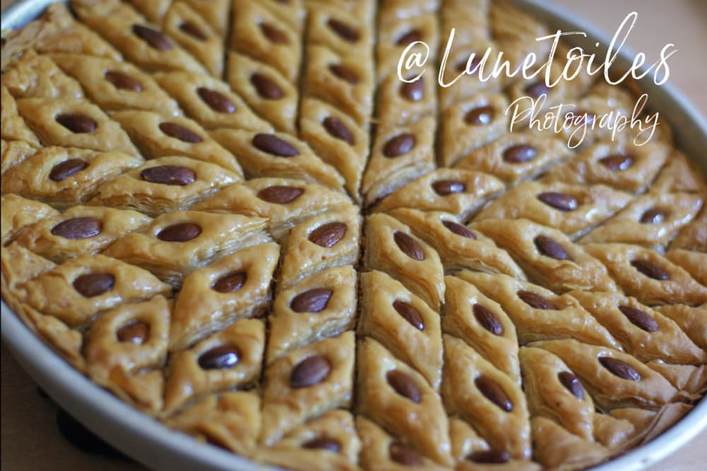 la baklawa à la pate filo en rosace