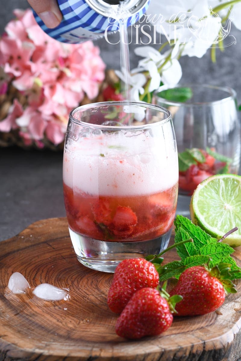 mojito aux fraises sans alcool