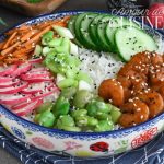 poke bowl aux crevettes marinées