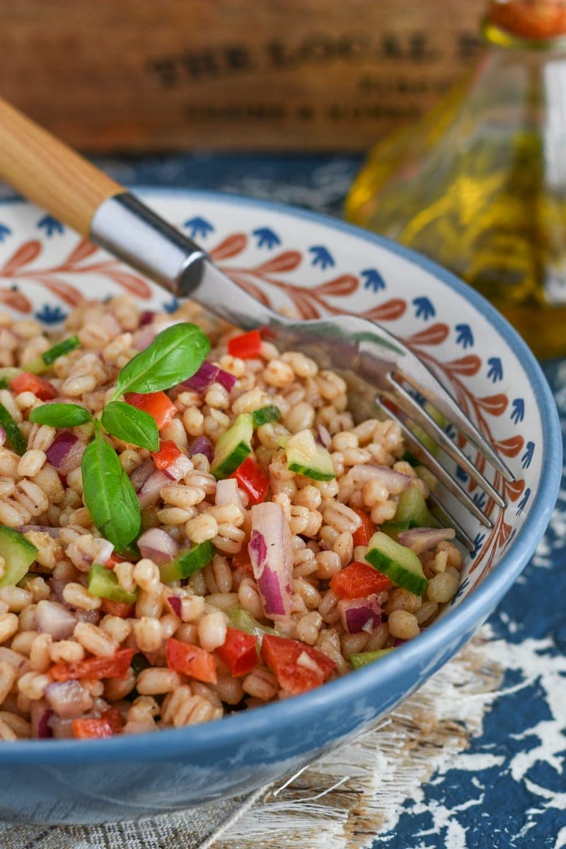 salade composée d'orge au vinaigre balsamique