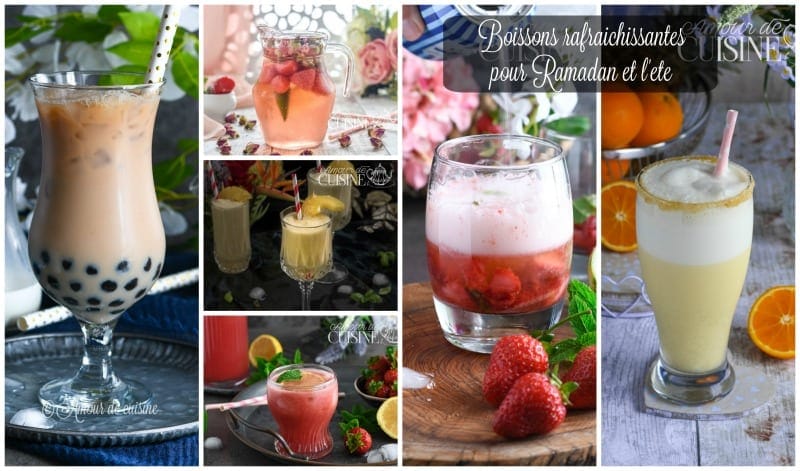 boissons rafraîchissantes: limonade, jus, smoothie