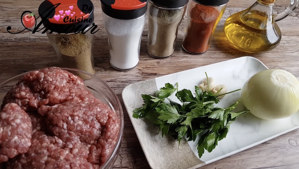 ingredient des brochettes de kefta