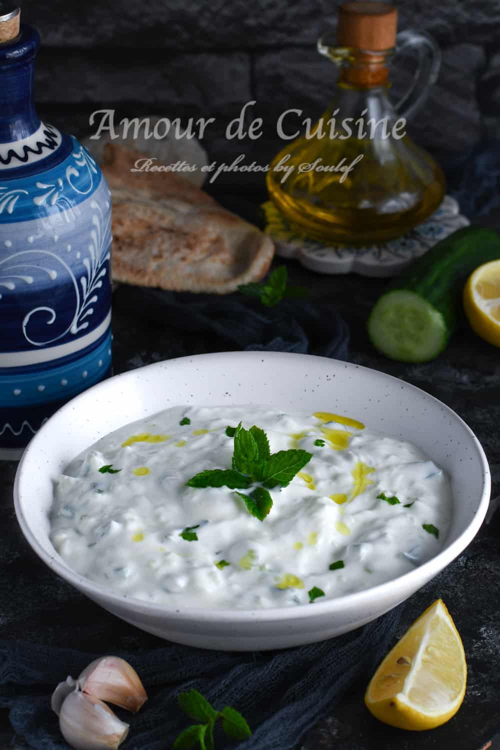 Tzatziki mezzé au concombre et yaourt