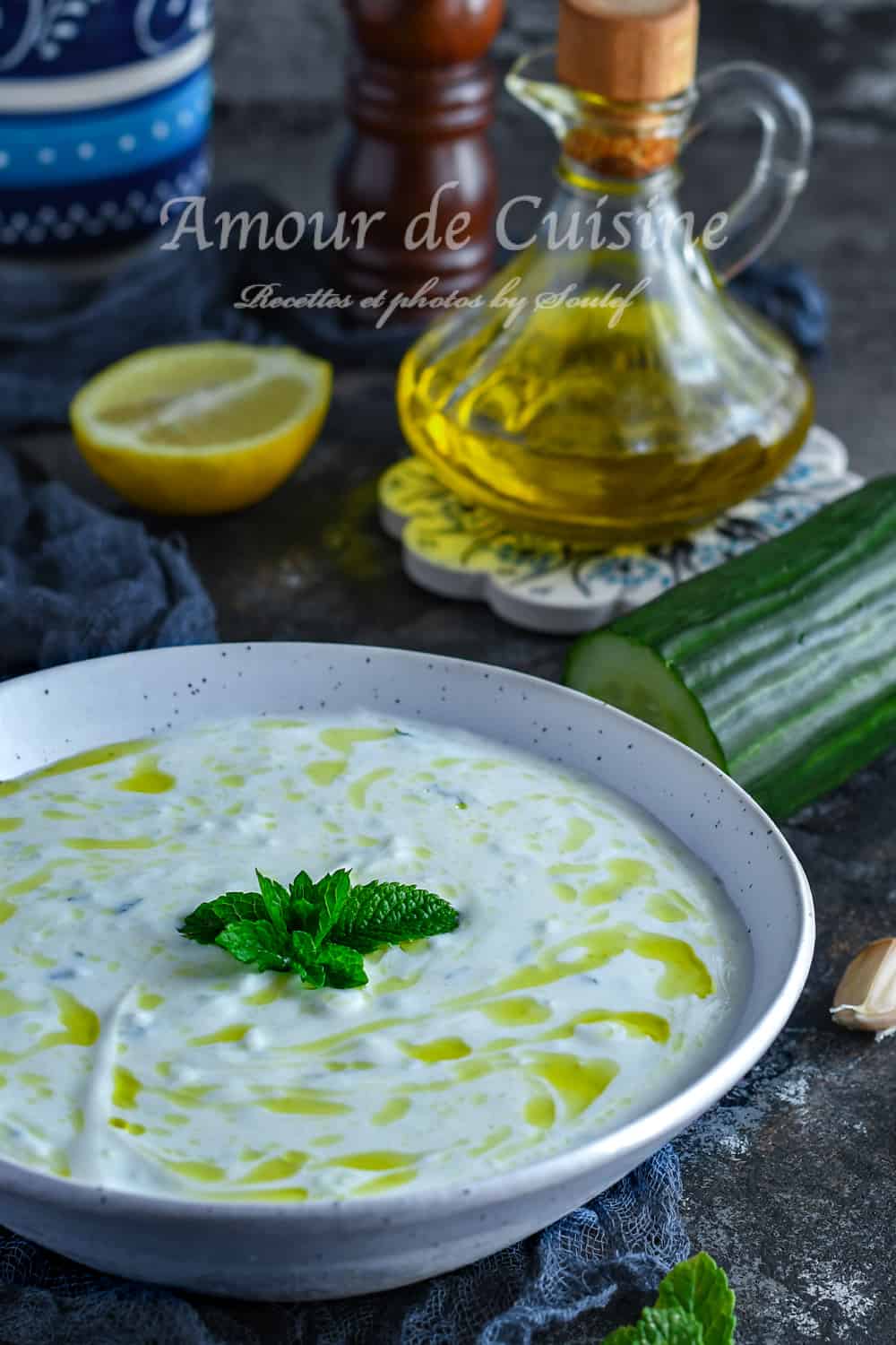 Tzatziki mezzé au concombre et yaourt