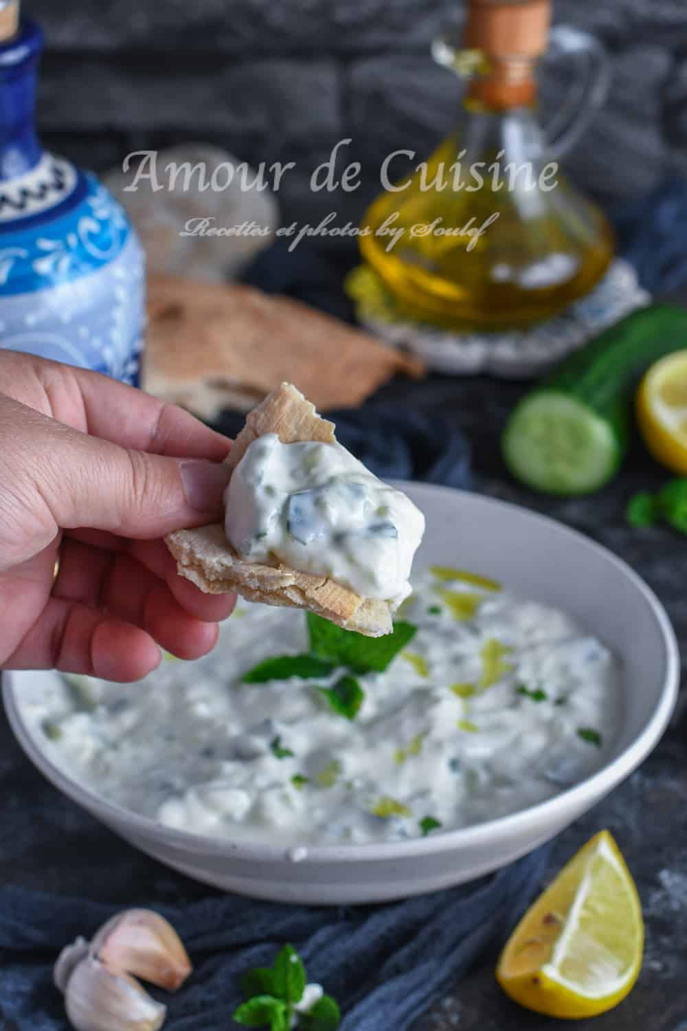 Tzatziki mezzé au concombre et yaourt