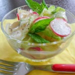salade de pomme de terre au radis avec coulis léger citronné