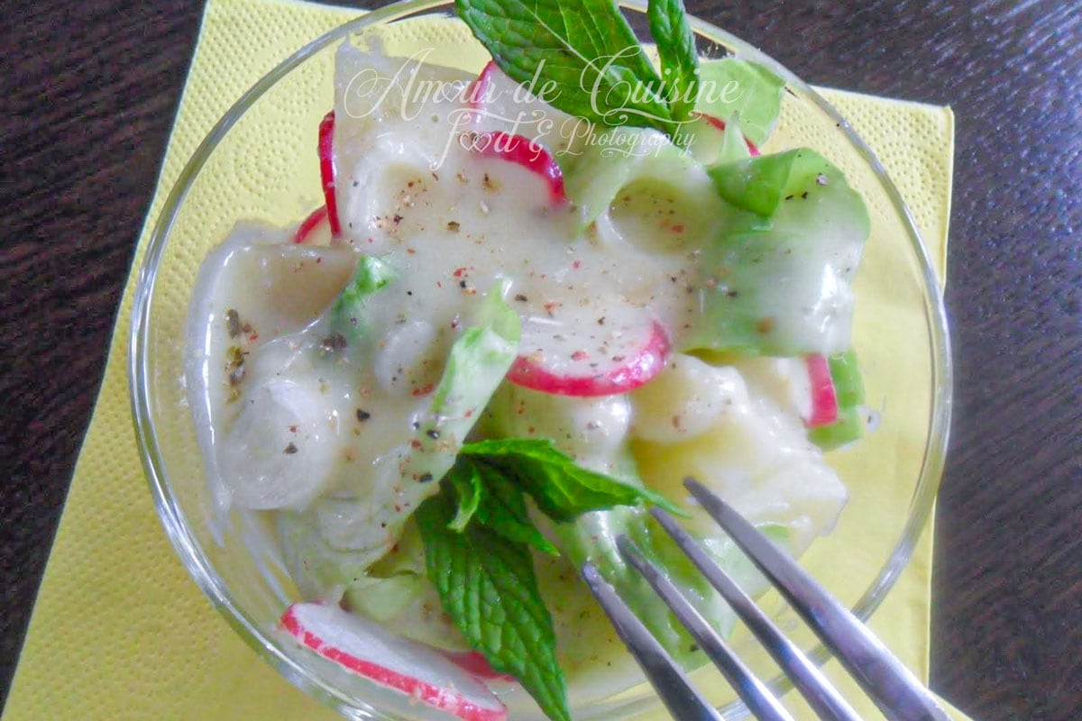 salade de pommes de terre légère aux radis et échalotes