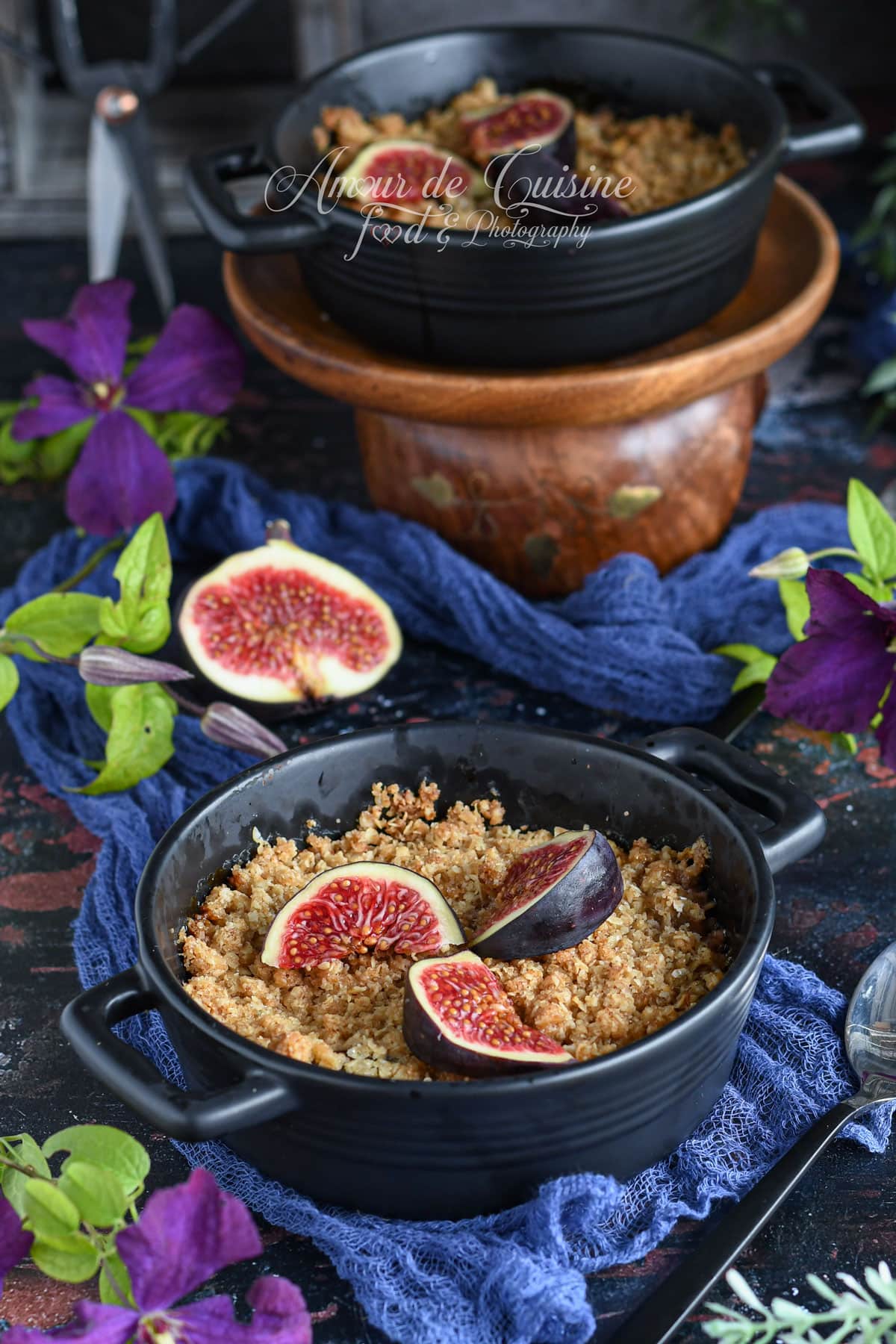 Crumble aux figues poires et gingembre
