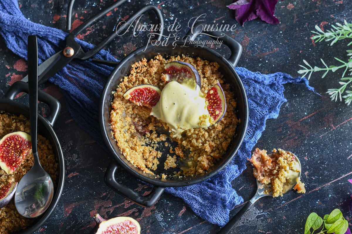 Crumble aux figues poires et gingembre