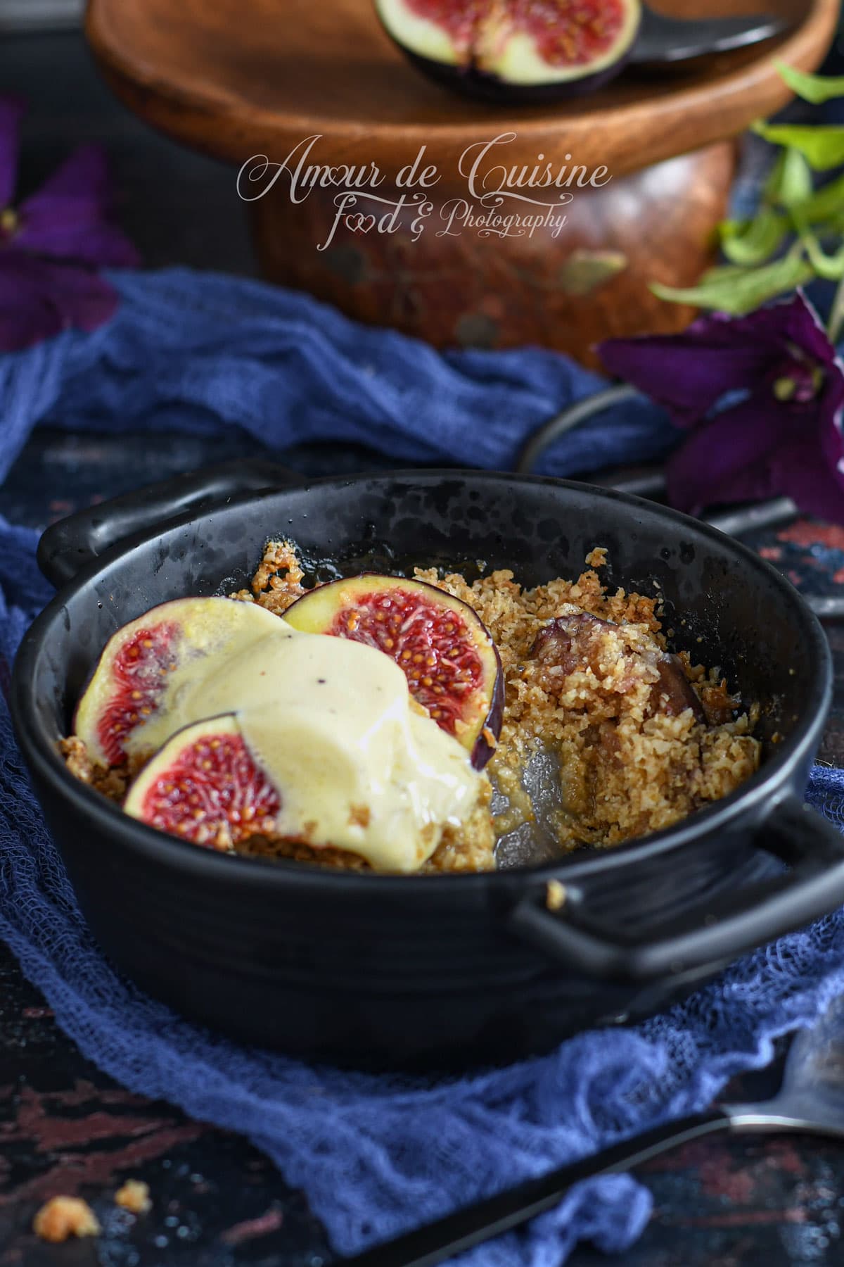 Crumble aux figues poires et gingembre