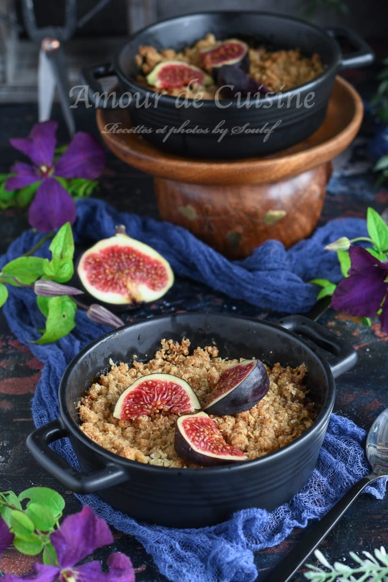 crumble aux figues poires et gingembre