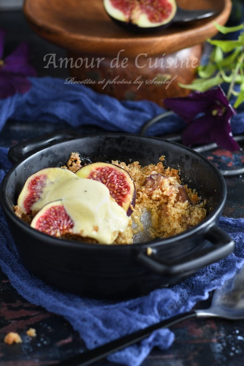 crumble aux figues poires et gingembre