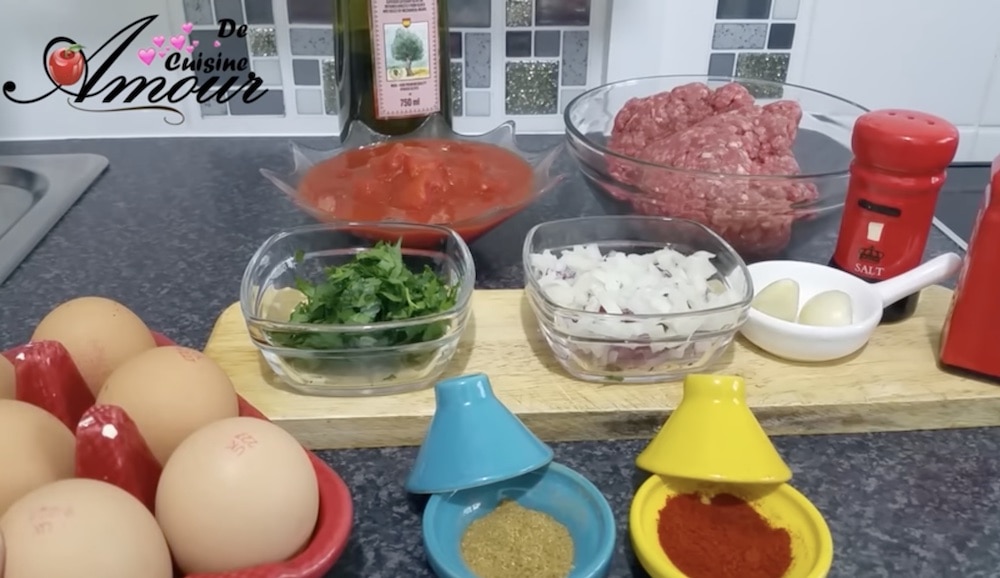 ingredient du tajine de kefta aux oeufs