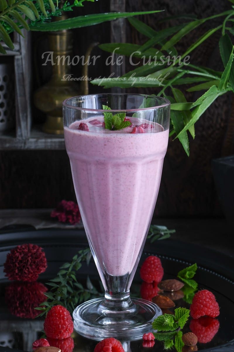 Smoothie framboise lait d'amande