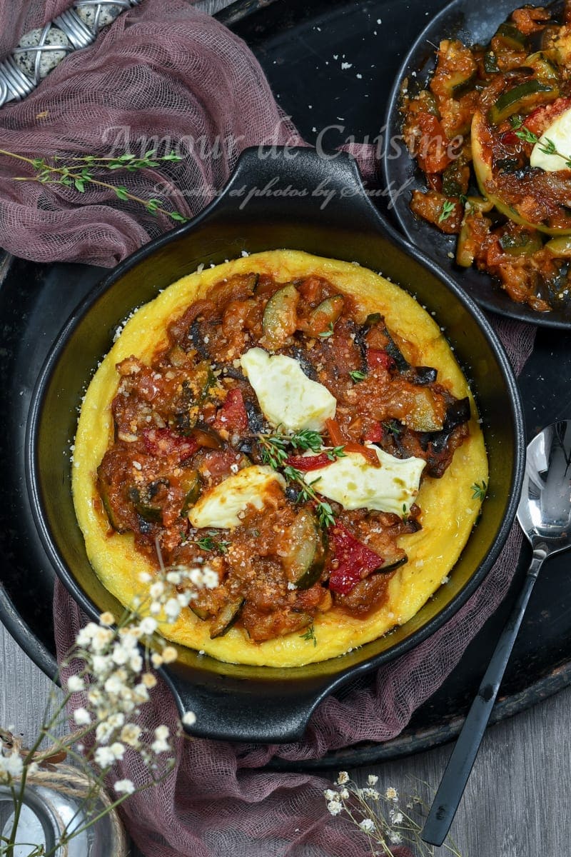 polenta à la ratatouille gratinée