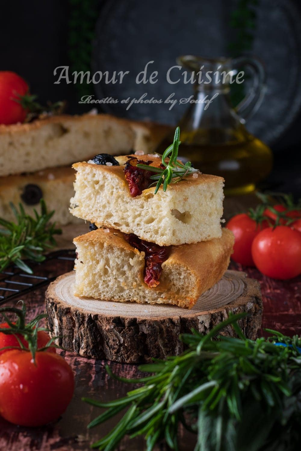 focaccia aux olives et tomates confites