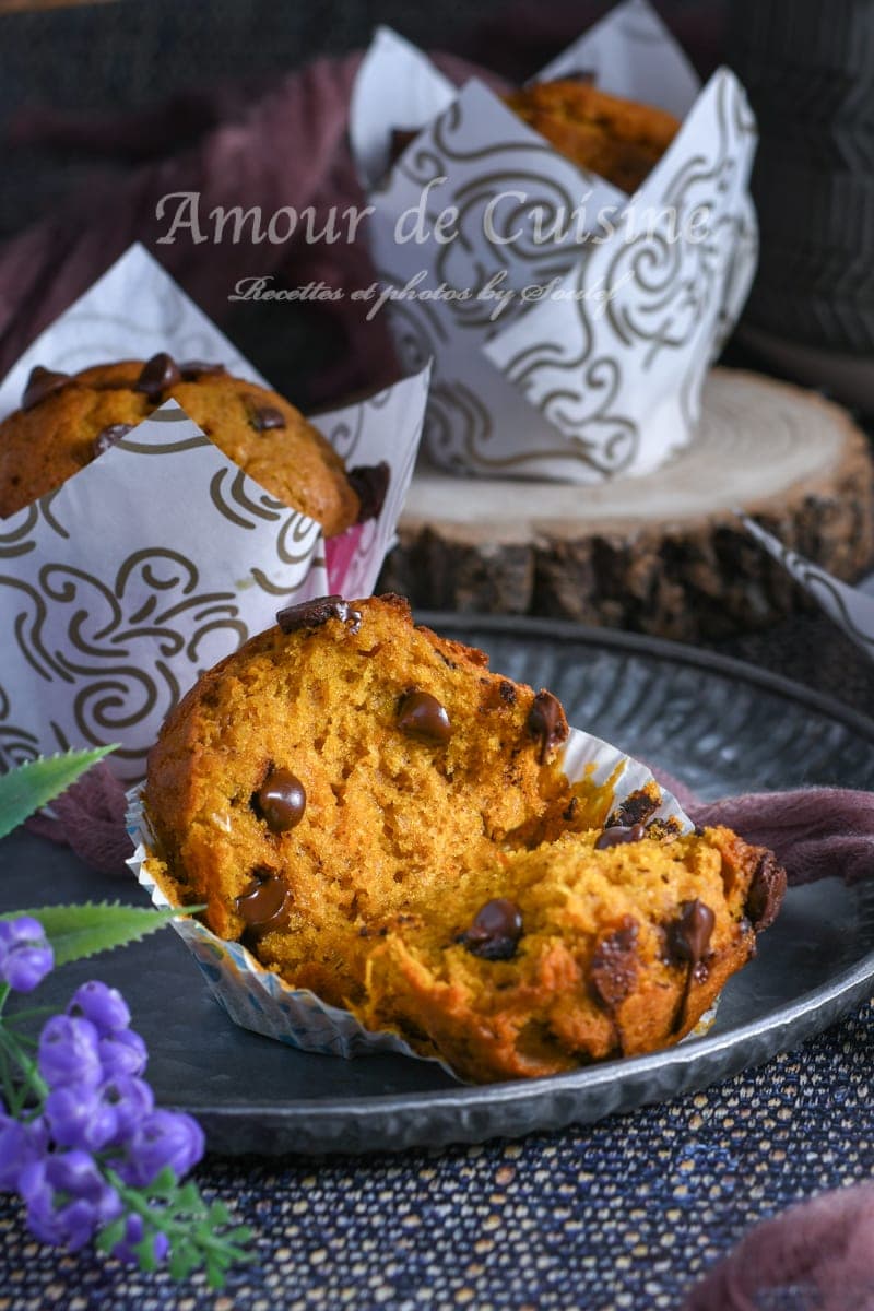 muffins au potimarron et pépites au chocolat