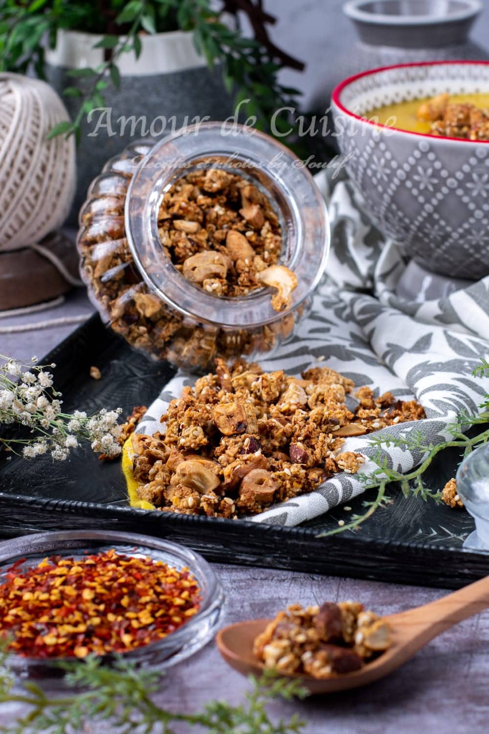 granola salé aux noix de cajou et amande