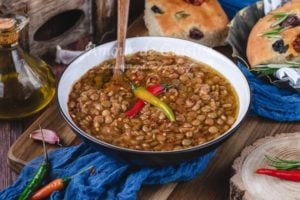 Ragoût de lentilles vertes à l'algerienne