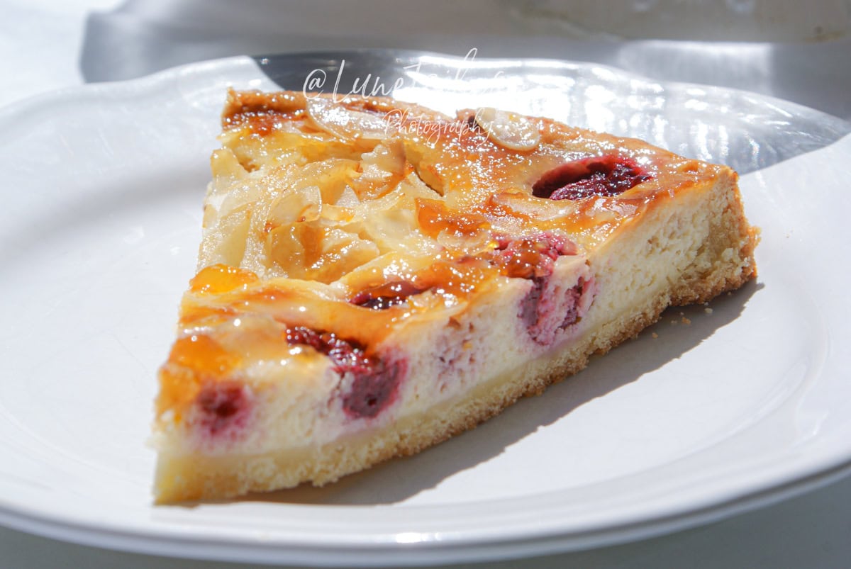 tarte amandine poires et framboises