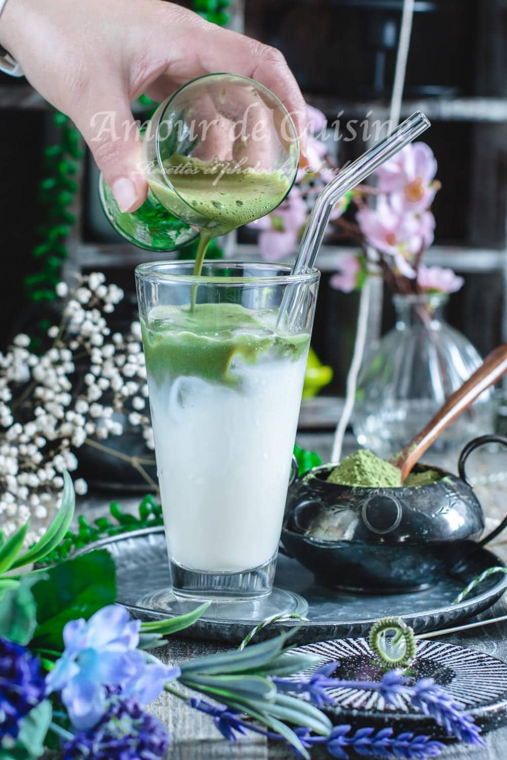 latte au thé matcha, boisson froide