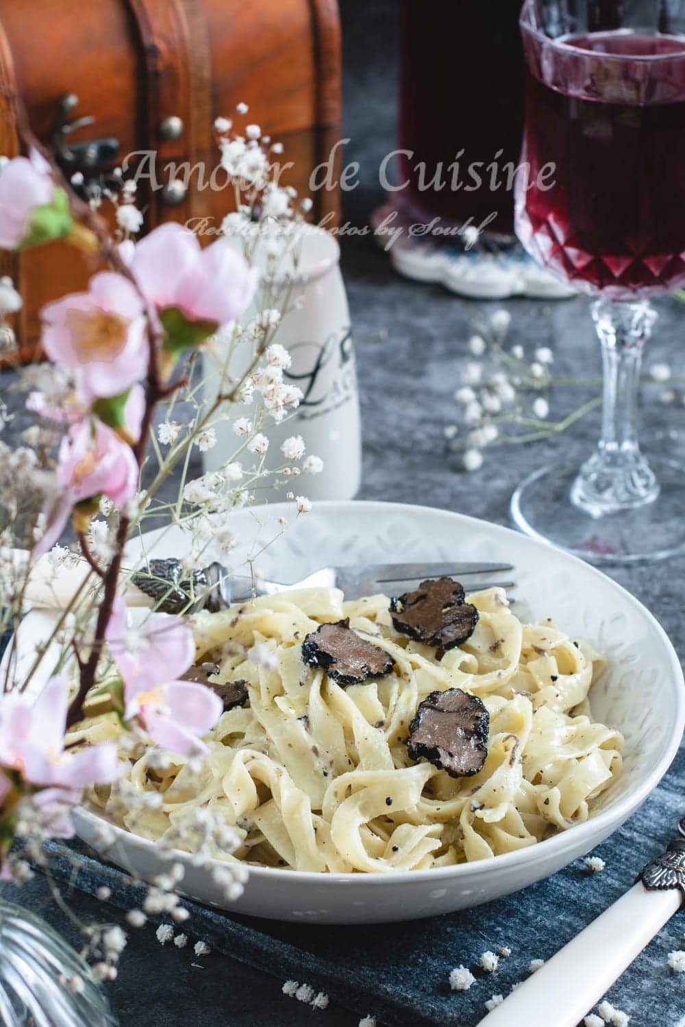 Tagliatelles à la truffe et crème de Pecorino