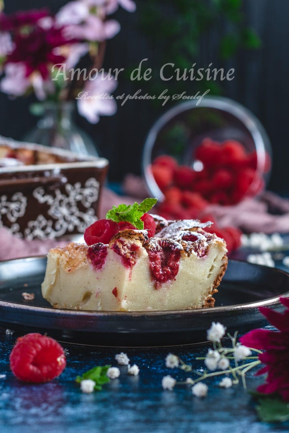 Clafoutis aux framboise sans gluten