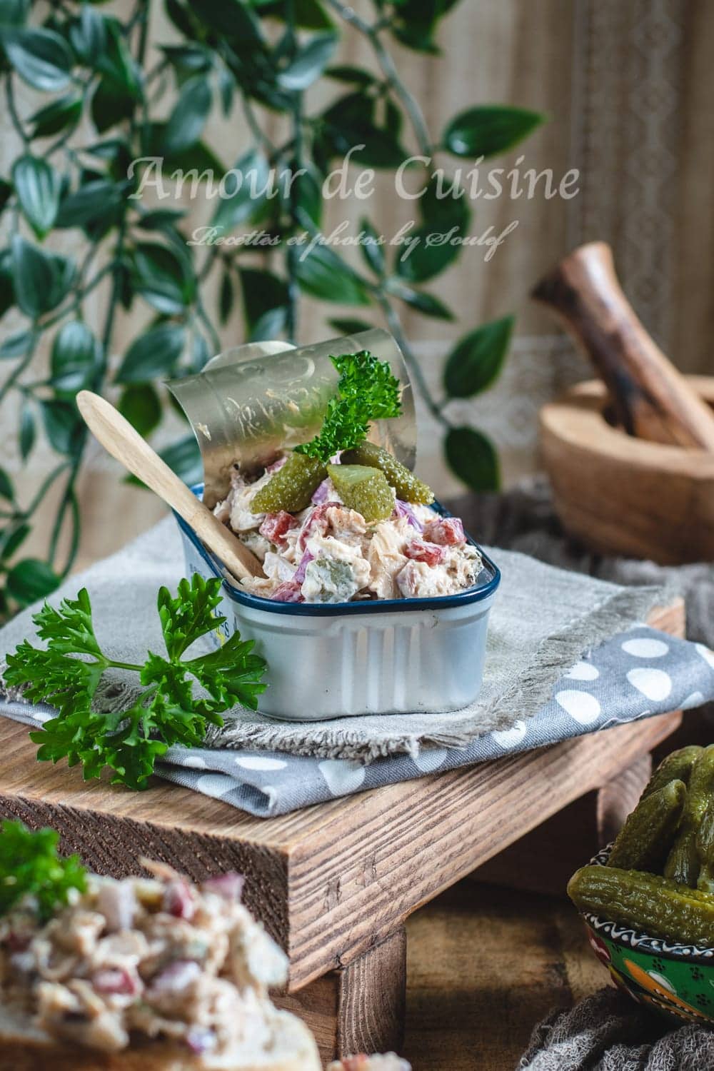 Rillettes de maquereaux en boîte aux cornichons