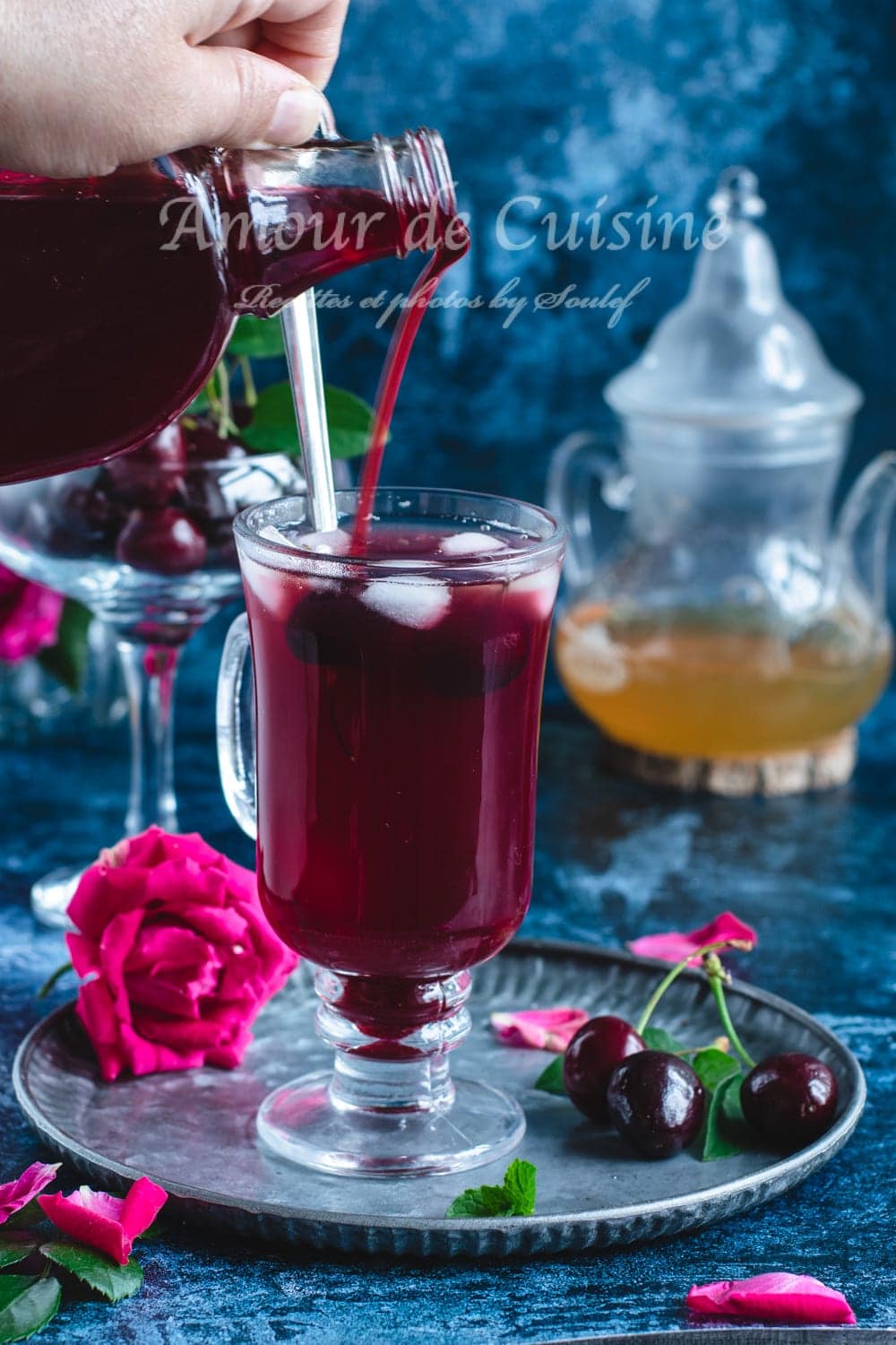 Thé glacé detox aux cerises