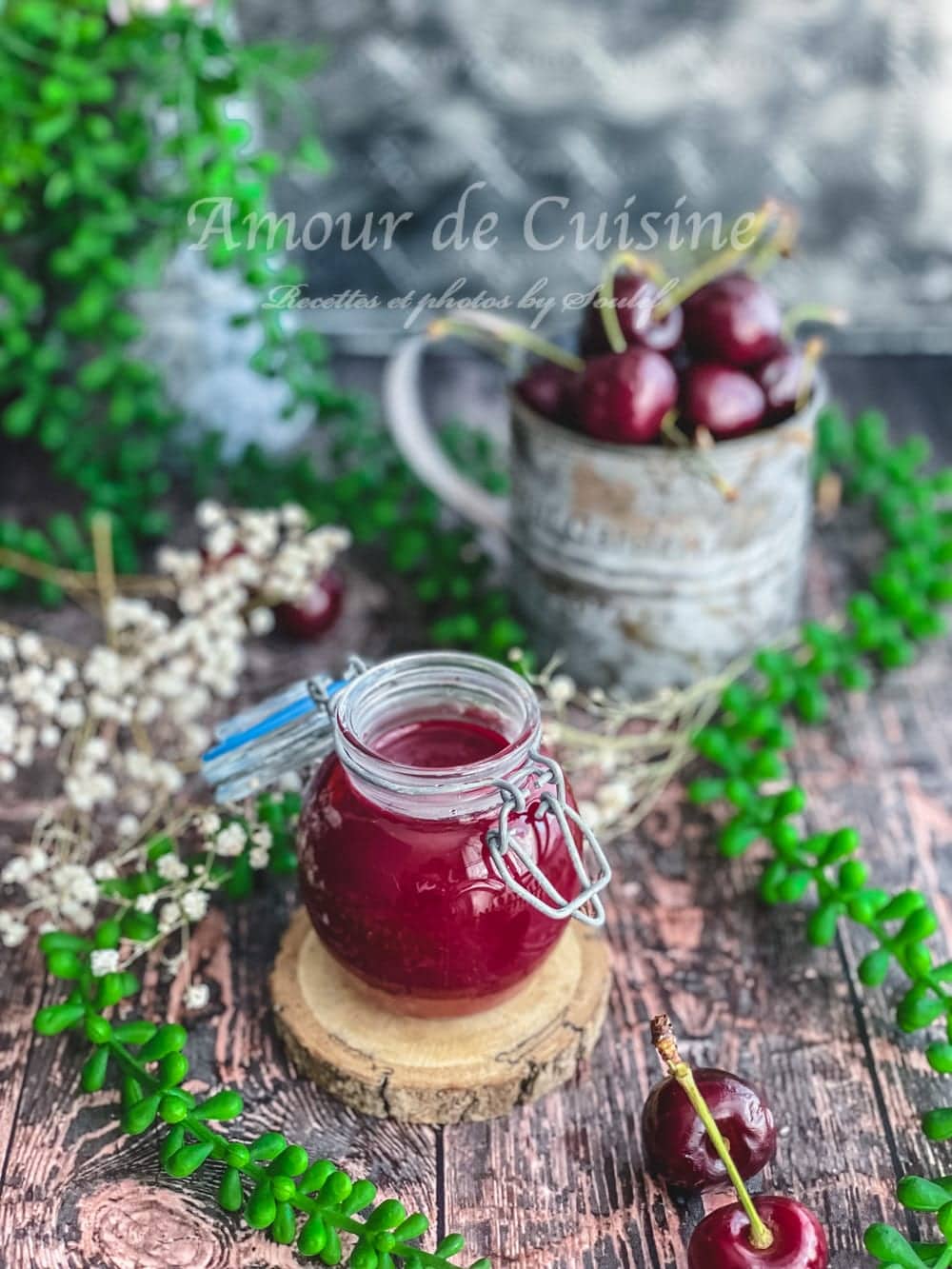 Recette maison du coulis de cerises facile, coulis de cerises conservé dans un pot