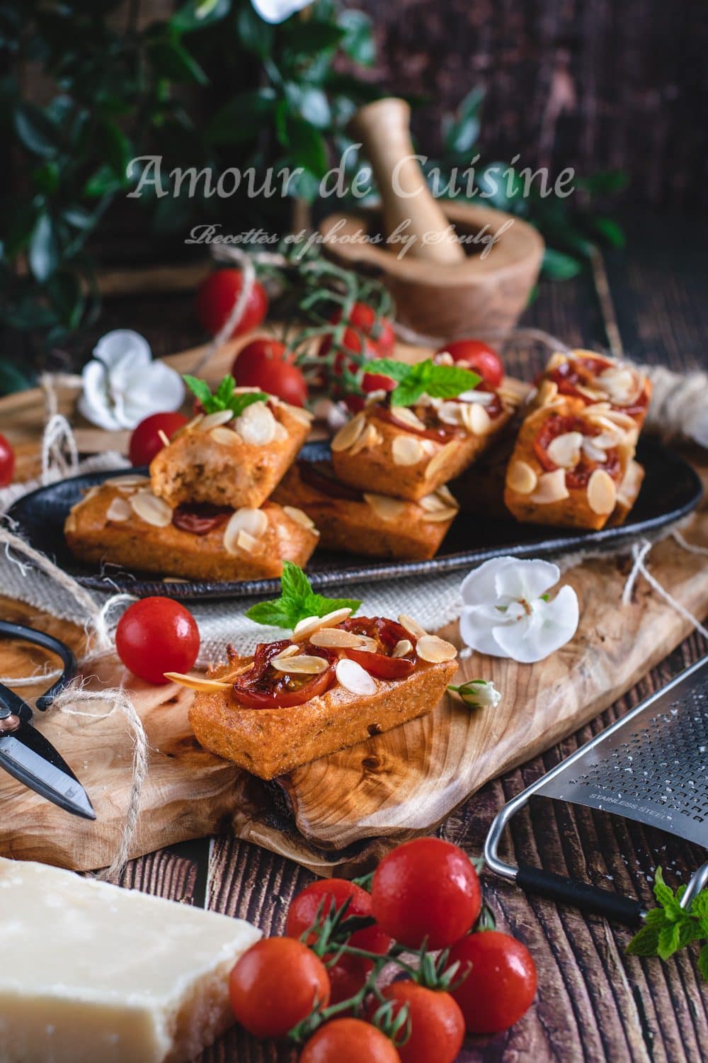 Financiers salés aux tomates cerises