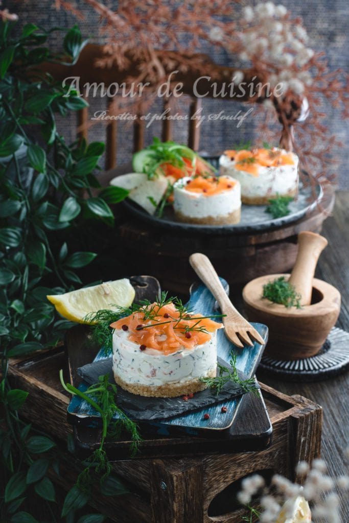 No-bake smoked salmon mini cheesecakes