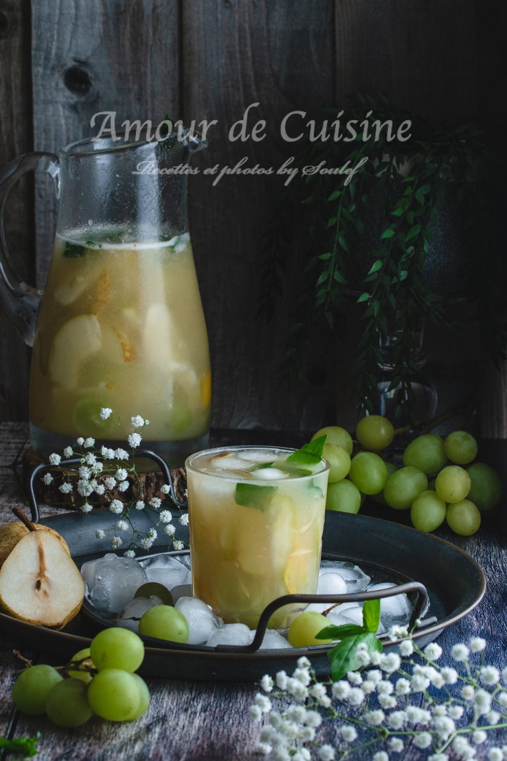 Mocktail sangria blanche aux poires 