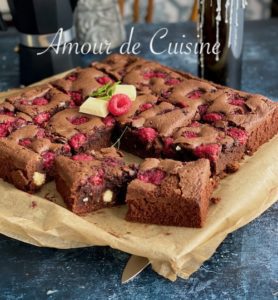 brownie aux framboises