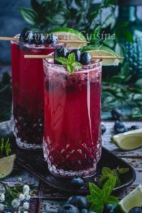 Mojito aux myrtilles sans alcool