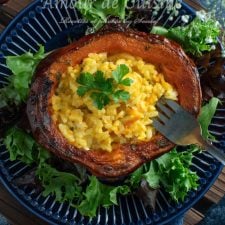 Potimarron farci au risotto au four