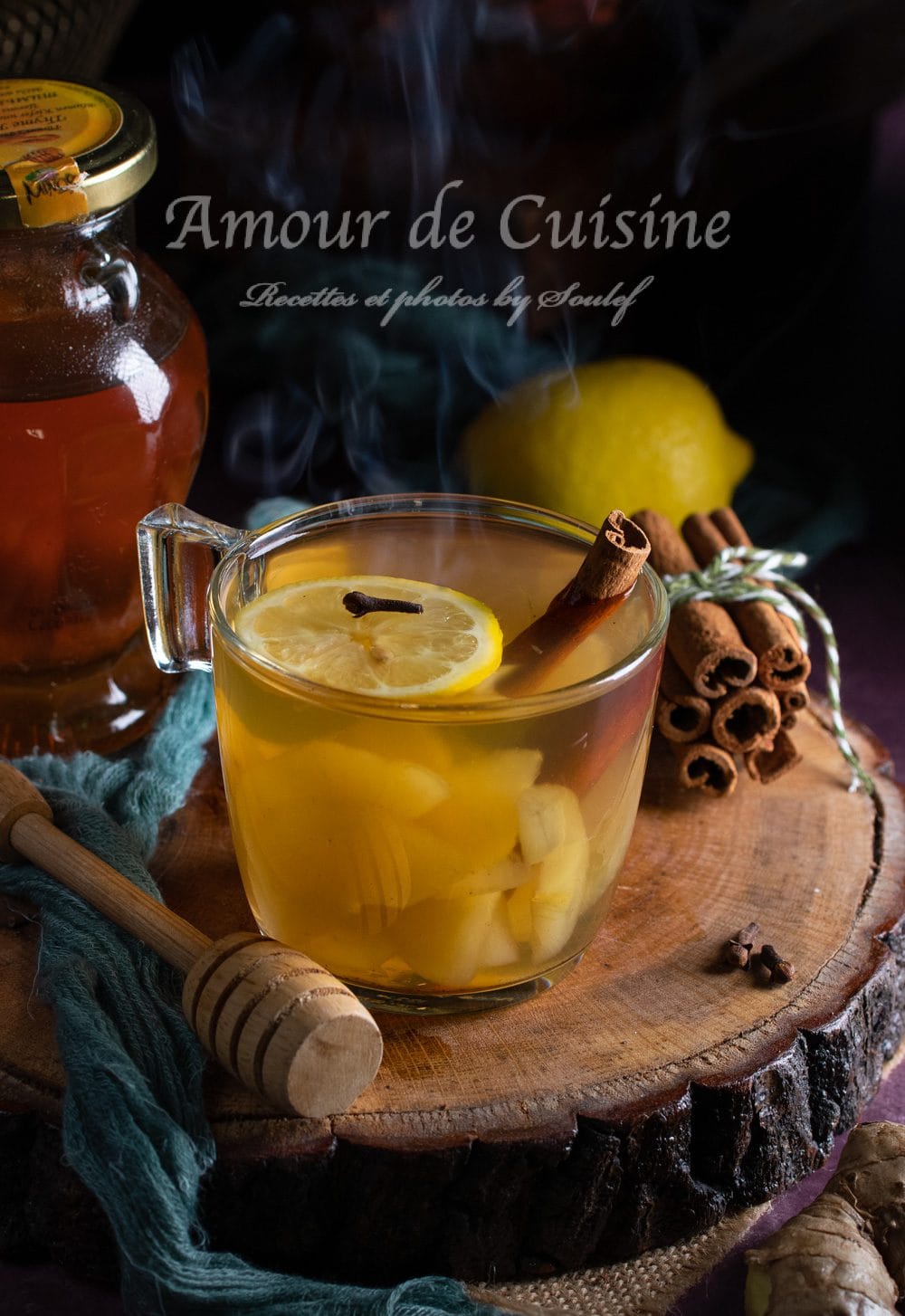 Grog sans alcool aux pommes gingembre cannelle et citron