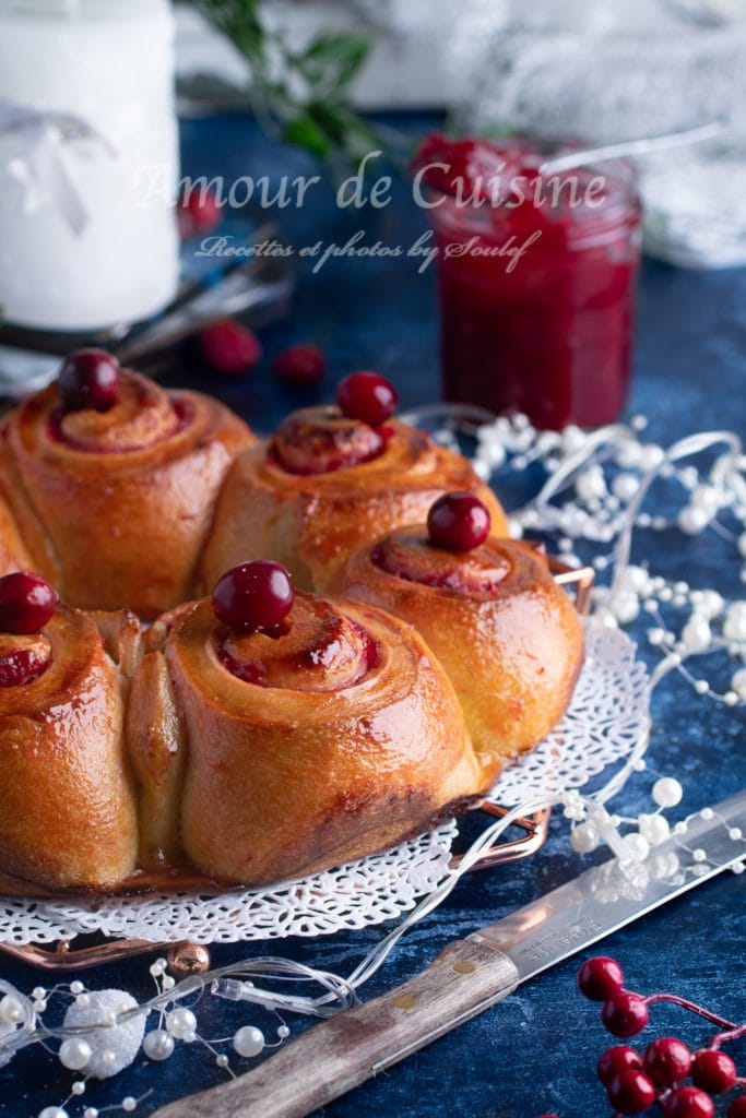 Couronne briochée aux canneberges