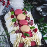 Bûche vacherin vanille framboises